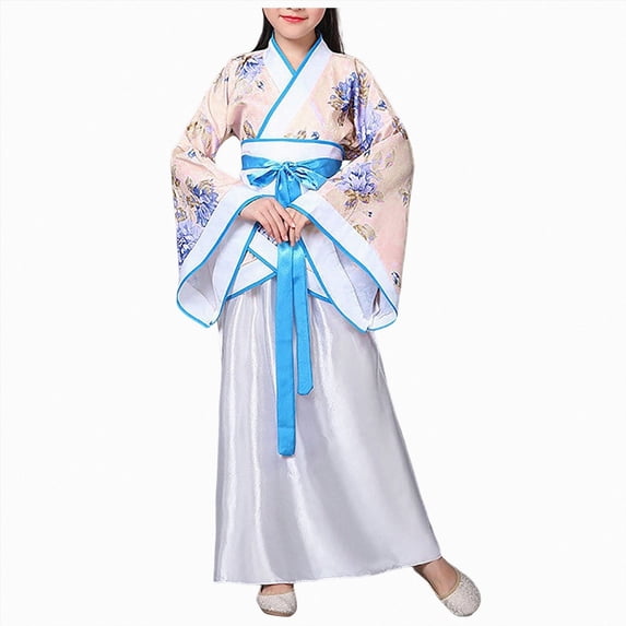Spring Dresses for Girls Long Short Sleeve Girls Traditional Dresses Trendy Printed Clothes