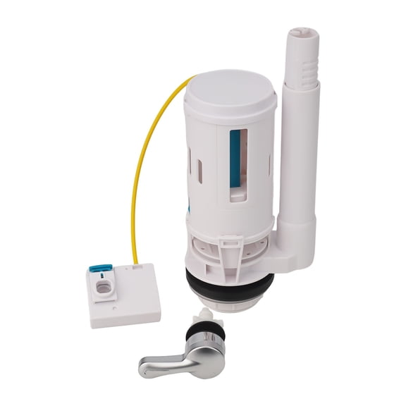 Spring Dual Flush Toilet Valve 2in with Overflow Lever Operated Mechanism Suitable for 2 Piece Toilets Featuring Top Push Button Design