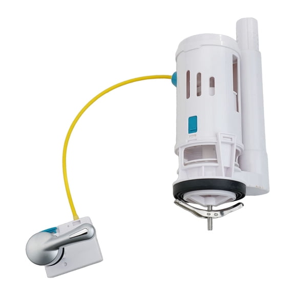 Spring Dual Flush Toilet Valve 2in with Overflow Lever Operated Mechanism Suitable for 2 Piece Toilets Featuring Top Push Button Design