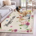 thumbnail image 1 of Spring Easter Area Rug 4x6 Washable Rug Non Slip Watercolor Flowers Cute Rabbits Eggs Leaf Beige Large Area Rug Indoor Floor Carpet for Entryway Bedroom Kitchen Living Room Home Office Dining Room, 1 of 8
