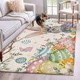 thumbnail image 1 of Spring Easter Area Rugs 3'x5', Washable Small Throw Rugs for Living Room Bedroom, Country Retro Rabbit Eggs Tree Branches Indoor Outdoor Rug Non-Slip Low Pile Carpet Runner Reversible Floor Mats, 1 of 8