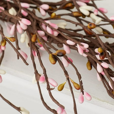 Spring and Easter Artificial Spring Pip Berry - Year Round Rustic Berries, Farmhouse Home Decor for Table Arrangements, Fireplace Mantel, and Easter Centerpiece Decorations (54" Long)