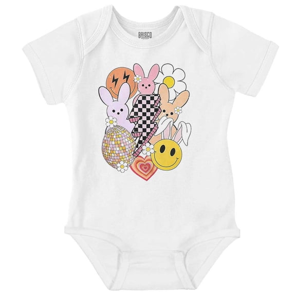 Spring Easter Bunny Disco Collage Bodysuit Jumper Girls Infant Baby Brisco Brands 24M