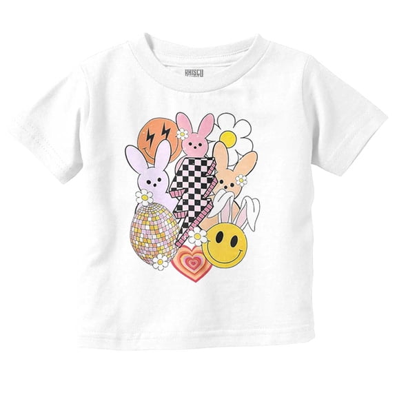 Spring Easter Bunny Disco Collage Youth T Shirt Tee Girls Infant Toddler Brisco Brands 4T