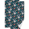 thumbnail image 1 of Spring Easter Bunny Hand Towels 2 PCS, Sunflower Rabbit Carrot Kitchen Towel Ultra Soft and Highly Absorbent,Decorative Fingertip Face Towel for Bathroom Hotel, 28.3"x14.4", 1 of 5