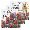 thumbnail image 1 of Spring Easter Bunny Kitchen Dish Towels for Drying Dishes Set of 3, Red Floral Botanical Easter Eggs Waffle Weave Microfiber Hand Tea Bathroom Towels Quick Dry & Absorbent Towel 12x12, 1 of 7
