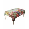 thumbnail image 1 of Spring Easter Bunny Rectangle Tablecloth, Green Wooden Red Floral Easter Eggs Waterproof & StainResistant Tablecloth, Washable Oil-proof Table Cover for Dining/Party/Wedding/Camping/Buffet 54x108 In, 1 of 9