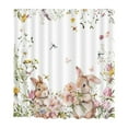 thumbnail image 1 of Spring Easter Bunny Shower Curtains for Bathroom, Cute Rabbit Floral Plant Watercolor Shower Curtain with 12 Hooks, Home Bathtubs Decor 72"x72", 1 of 6