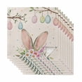 thumbnail image 1 of Spring Easter Cloth Napkins, Bunny Ears Colorful Eggs Botanical Rustic Washable and Reusable Dinner Napkins Set of 8, Table Napkin for Kitchen Party Birthday Wedding Hotel Housewarming 20"x20", 1 of 8