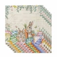 thumbnail image 1 of Spring Easter Cloth Napkins, Rabbits Eggs Eucalyptus Branches Flowers Washable and Reusable Dinner Napkins Set of 6, Table Napkin for Kitchen Party Birthday Wedding Hotel Housewarming 20"x20", 1 of 9