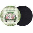 thumbnail image 1 of Spring Easter Coasters Set of 2, Absorbent Coasters for Drinks, Easter Eggs Bunny Truck Botanical Green Plaid Coaster for Desk Coffee Table Protection, Home Decor House Warming Gifts 4", 1 of 8