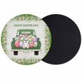 thumbnail image 1 of Spring Easter Coasters Set of 2, Absorbent Coasters for Drinks, Easter Eggs Bunny Truck Botanical Wooden Coaster for Desk Coffee Table Protection, Home Decor House Warming Gifts 4", 1 of 8