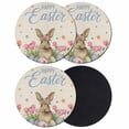 thumbnail image 1 of Spring Easter Coasters Set of 4, Absorbent Coasters for Drinks, Pink Tulip Flowers Bunny Floral Rustic Coaster for Desk Coffee Table Protection, Home Decor House Warming Gifts 4", 1 of 8