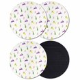 thumbnail image 1 of Spring Easter Coasters Set of 4, Absorbent Coasters for Drinks, Yellow Green Purple Bunny Botanical Coaster for Desk Coffee Table Protection, Home Decor House Warming Gifts 4", 1 of 8
