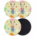 thumbnail image 1 of Spring Easter Coasters Set of 4, Absorbent Coasters for Drinks, Yellow Plaid Bunny Colorful Eggs Floral Coaster for Desk Coffee Table Protection, Home Decor House Warming Gifts 4", 1 of 8