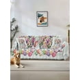 thumbnail image 1 of Spring Easter Couch Cover, Colorful Cute Rabbits Eggs Flowers Green Plaid Sofa Cover Blanket for 1 Seat Cushion, Sectional Sofa Slipcover Furniture Protector for Living Room Bedroom 71''x91'', 1 of 9