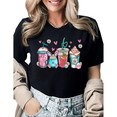 thumbnail image 1 of Spring Easter Easter Eggs Coffee Drinks Graphic Tees Womans Tshirt Shirts Black White S-5XL Tops, 1 of 4