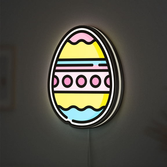 Spring Easter Egg 3D Novelty Light Box, Garden and Season Lamp Decor for Holiday Parties and Nature Themed Homes (Width 8 inch, 20cm)