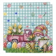 thumbnail image 1 of Spring Easter Gnomes Cloth Napkins, Truck Colorful Eggs Botanical Blue Plaid Washable and Reusable Dinner Napkins Set of 2, Table Napkin for Kitchen Party Birthday Wedding Hotel Housewarming 20"x20", 1 of 9