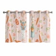 thumbnail image 1 of Spring Easter Kitchen Curtains Window Panels, Bunny Carrots Eggs Floral Botanical Pink Insulated Window Treatment Curtain, Grommet Curtains for Bedroom/Living Room/Bathroom, 2 Piece 52"Wx45"L, 1 of 8