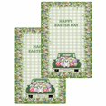 thumbnail image 1 of Spring Easter Kitchen Dish Towels for Drying Dishes Set of 2, Easter Eggs Bunny Truck Botanical Green Plaid Waffle Weave Microfiber Hand Tea Bathroom Towels Quick Dry & Absorbent Towel 15.7x23.6, 1 of 7