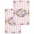 thumbnail image 1 of Spring Easter Kitchen Dish Towels for Drying Dishes Set of 2, Watercolor Floral Tulips Wreath Eggs Pink Plaid Waffle Weave Microfiber Hand Tea Bathroom Towels Quick Dry & Absorbent Towel 15.7x23.6, 1 of 7