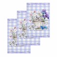 thumbnail image 1 of Spring Easter Kitchen Dish Towels for Drying Dishes Set of 3, Bunny Botanical Flowers Leaves Purple Check Waffle Weave Microfiber Hand Tea Bathroom Towels Quick Dry & Absorbent Towel 15.7x23.6, 1 of 7