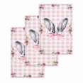 thumbnail image 1 of Spring Easter Kitchen Dish Towels for Drying Dishes Set of 3, Cute Rabbits Ears Bow Daisy Floral Pink Plaid Waffle Weave Microfiber Hand Tea Bathroom Towels Quick Dry & Absorbent Towel 15.7x23.6, 1 of 7