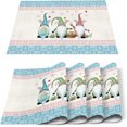 thumbnail image 1 of Spring Easter Leprechaun Placemats Set of 6 Cotton Waterproof Munchkins Buffalo Plaid Table Mats,Gnomes Egg Place Mats Dinner Mat Easy Clean Farmhouse Resistant Holiday Table Decor Machine Washable, 1 of 6