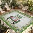 thumbnail image 1 of Spring Easter Outdoor Rug for Patio/Deck/Porch, Non-Slip Large Area Rug 4 x 6 Ft, Easter Eggs Bunny Truck Botanical Wooden Indoor Outdoor Rugs Washable Area Rugs, Reversible Camping Rug Carpet Runner, 1 of 8