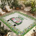 thumbnail image 1 of Spring Easter Outdoor Rug for Patio/Deck/Porch, Non-Slip Large Area Rug 6 x 9 Ft, Easter Eggs Bunny Truck Botanical Burlap Indoor Outdoor Rugs Washable Area Rugs, Reversible Camping Rug Carpet Runner, 1 of 8