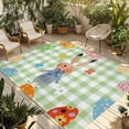 thumbnail image 1 of Spring Easter Outdoor Rug for Patio/Deck/Porch, Non-Slip Large Area Rug 6 x 9 Ft, Green Plaid Bunny Colorful Eggs Floral Indoor Outdoor Rugs Washable Area Rugs, Reversible Camping Rug Carpet Runner, 1 of 8