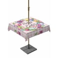 thumbnail image 1 of Spring Easter Outdoor Tablecloth - 54x54 Inch Square Dining Table Cover, Watercolor Floral Tulips Wreath Eggs Pink Plaid Waterproof Outdoor Table Cloth with Umbrella Hole & Zipper for Picnic/Patio, 1 of 7