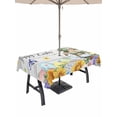 thumbnail image 1 of Spring Easter Outdoor Tablecloth - 54x80 Inch Rectangle Dining Table Cover, Watercolor Floral Rabbits Eggs Butterflies Wood Waterproof Outdoor Table Cloth with Umbrella Hole & Zipper for Picnic/Patio, 1 of 7