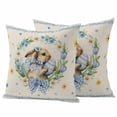 thumbnail image 1 of Spring Easter Outdoor Waterproof Pillow Covers, Cute Rabbits Eggs Bow Daisy Tulips Plants Beige Decorative Square Throw Pillowcase Sofa Cushion Sham for Patio/Couch/Chair, 26"x26" 2 Pack, 1 of 8