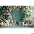 thumbnail image 1 of Spring Easter Photography Background Boho Flower Arch Door Bunny Colorful Eggs Rabbit Kids Birthday r Backdrop Photobooth, 1 of 5