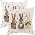 thumbnail image 1 of Spring Easter Pillow Covers 16x16 Set of 2, Easter Polka Dot Brown Bunny Decorative Throw Pillow Covers for Linen Spring Rabbit Farmhouse Pillows Cushion Case for Couch Sofa Home Decor, 1 of 6