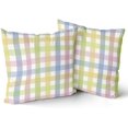 thumbnail image 1 of Spring Easter Pillow Covers 18×18 Inch Set of 2 Colorful Plaid Pink Green Seasonal Decorative Indoor Throw Pillow Covers Cushion Cover for Home Decor Bedroom Living Room Couch Sofa Bed, 1 of 6