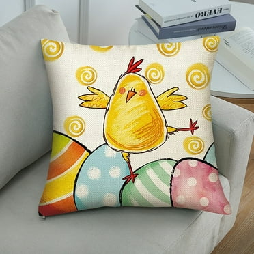 Spring Easter Pillow Covers 20x20 Inch - Soft Pastel Decorative Cushion Case For Sofa, Couch, Bedroom Home Decor