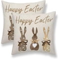 thumbnail image 1 of Spring Easter Pillow Covers 20x20 Set of 2, Easter Bunny Throw Pillow Covers Easter Decorations Spring Cushion Case Linen for Couch Sofa Home Indoor Outdoor Decor, 1 of 6