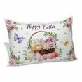 thumbnail image 1 of Spring Easter Pillow Covers, Linen Long Throw Pillow Case, Colorful Eggs Daisy Flowers Basket Butterfly Holiday Pillow Protector Decorative Cushion Cover for Living Room/Bedroom 20" x 30", 1 of 8