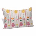 thumbnail image 1 of Spring Easter Pillow Covers, Linen Long Throw Pillow Case, Pink Yellow Vintage Eggs Floral Botanical Holiday Pillow Protector Decorative Cushion Cover for Living Room/Bedroom 16" x 24", 1 of 8