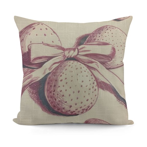 Spring Easter Pillow Covers Pink Eggs Easter Themed Print Decorative Outdoor Throw Pillows Holiday Easter Decorations Cushion Covers Rustic Decor for Couch Sofa Bed