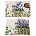 thumbnail image 1 of Spring Easter Placemats Set of 4, Purple Floral Summer Botanical Rustic Placemats for Dining Table, Place Mats for Kitchen Tabletop, Waterproof Wipeable Dining Table Mats Set, 1 of 9