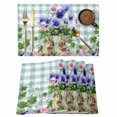 thumbnail image 1 of Spring Easter Placemats Set of 4, Purple Floral Summer Botanical Teal Plaid Placemats for Dining Table, Place Mats for Kitchen Tabletop, Waterproof Wipeable Dining Table Mats Set, 1 of 9