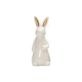 thumbnail image 1 of Spring Easter Rabbit Bunny Figurine Decor 7.2'' White Ceramic Easter Bunny Statue Table Centerpieces Cute Bunny Decor Easter Decorations Elegant Easter Ornaments for Shelf Tray Party Home Decor Gold, 1 of 7