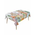 thumbnail image 1 of Spring Easter Rectangle Tablecloth, Rabbit Eggs Eucalyptus Leaf Floral Butterfly Waterproof & StainResistant Tablecloth, Washable Oil-proof Table Cover for Dining/Party/Wedding/Buffet 54x108 In, 1 of 9
