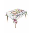 thumbnail image 1 of Spring Easter Rectangle Tablecloth, Watercolor Eggs Gnomes Flowers Leaf Plaid Waterproof & StainResistant Tablecloth, Washable Oil-proof Table Cover for Dining/Party/Wedding/Camping/Buffet 52x70 In, 1 of 9