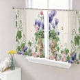 thumbnail image 1 of Spring Easter Sheer Curtains 45 Inch Length 2 Panels Set Window Treatments, Purple Floral Summer Botanical Rustic Rod Pocket Semi Curtains for Living Room/Bedroom/Kitchen Décor, 104"W x 45"L, 1 of 7