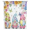thumbnail image 1 of Spring Easter Sheer Curtains 45" Long, Watercolor Eggs Gnomes Floral Butterflies Plants Light Filering Curtains, Breathable Simi Curtain Privacy Drapes for Kitchen Bathroom Small Window Treatment, 1 of 9